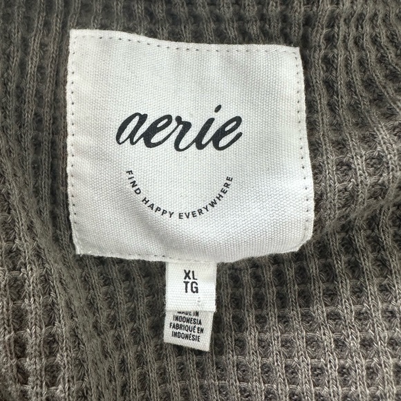 Aerie Women’s LumberJane Waffleknit Shirt Size XL Gray - Picture 4 of 9